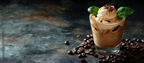 Cold coffee with ice cream ...