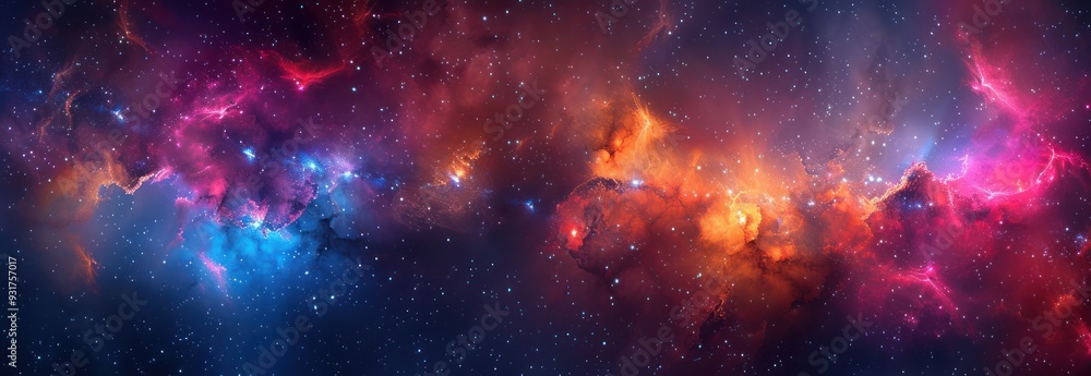 Fototapeta premium Cosmic Nebula: A Symphony of Colors