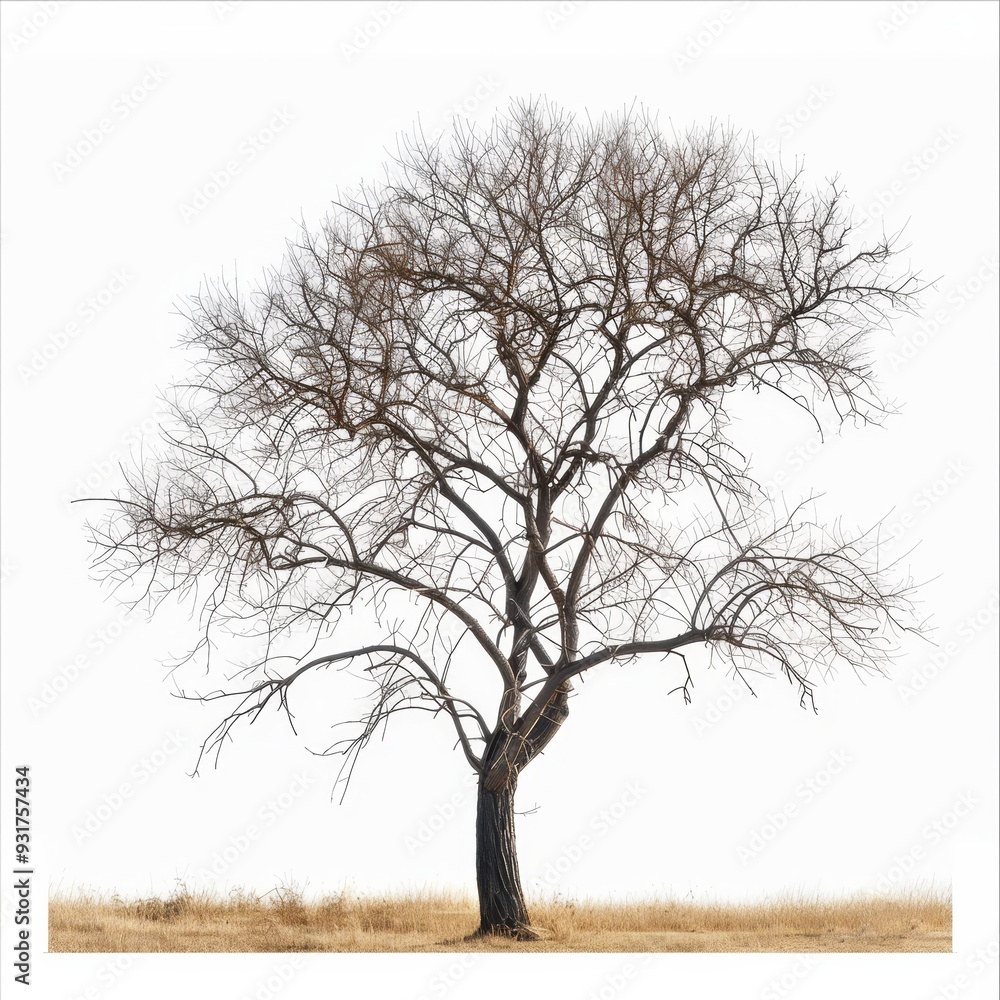 A lone, bare tree stands against a white background. Its branches reach upwards, creating a silhouette against the sky. A lone, bare tree stands against a white background. Its branches reach upwards, creating a silhouette against the sky.