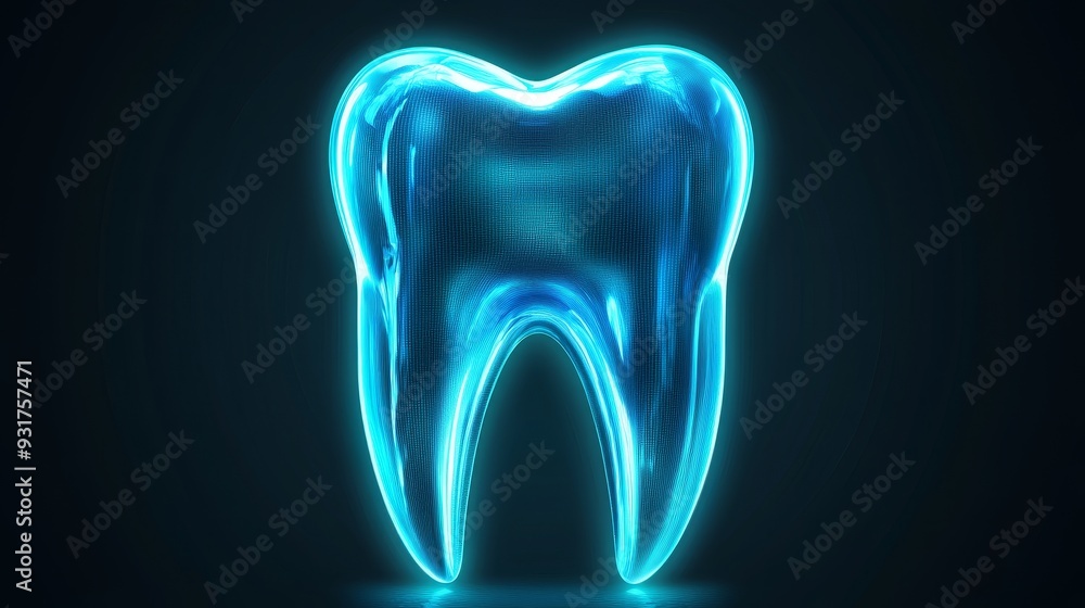 Bright and Healthy Tooth Illustration with Glowing Effect, Symbolizing Teeth Whitening Concepts Bright and Healthy Tooth Illustration with Glowing Effect, Symbolizing Teeth Whitening Concepts