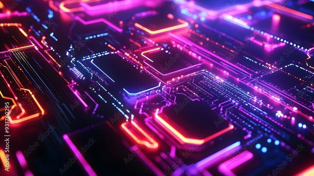Abstract Neon Circuitry Abstract Neon Circuitry
