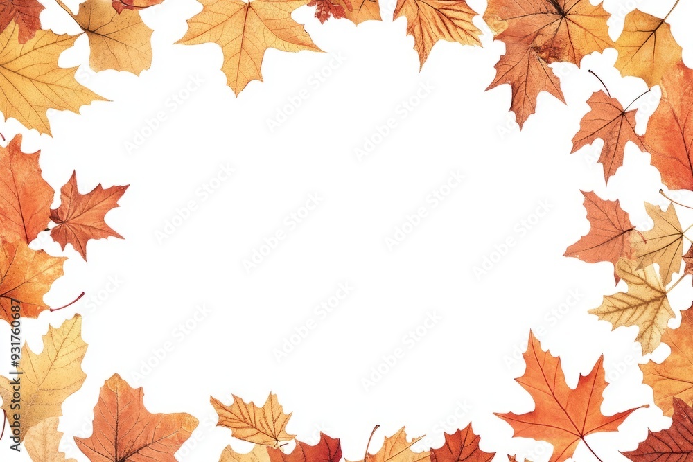 Autumn background with frame made out of leaves, fall season, autumn season Autumn background with frame made out of leaves, fall season, autumn season