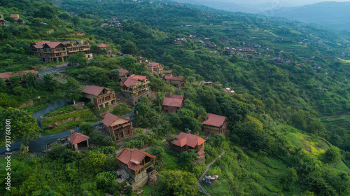 beautiful view of village in forest