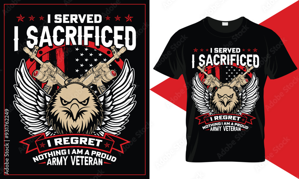Fototapeta premium Veteran day t-shirt design. Custom typography veteran day premium quote t-shirt design.