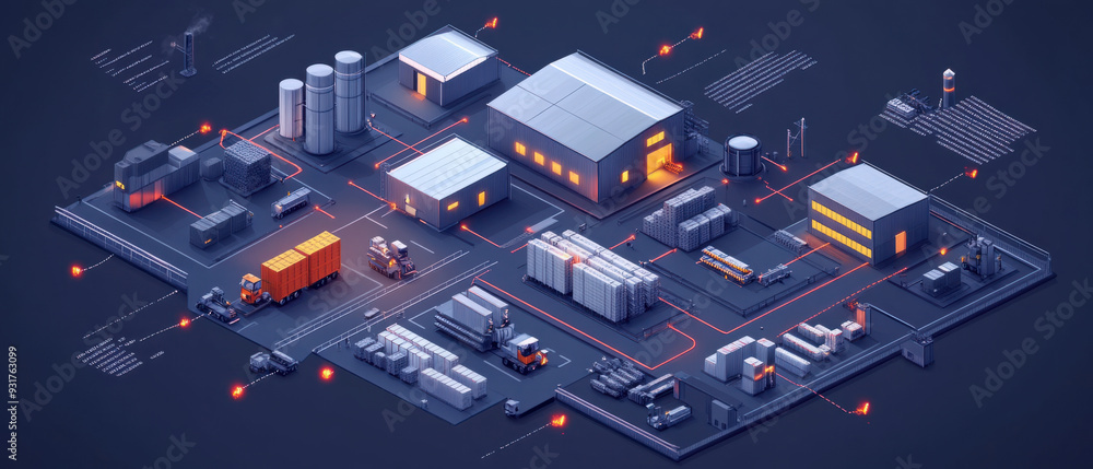 supply chain infographic, Comprehensive supply chain infographic displaying key components like suppliers, manufacturers, distributors, and retailers. Each element is represented supply chain infographic, Comprehensive supply chain infographic displaying key components like suppliers, manufacturers, distributors, and retailers. Each element is represented
