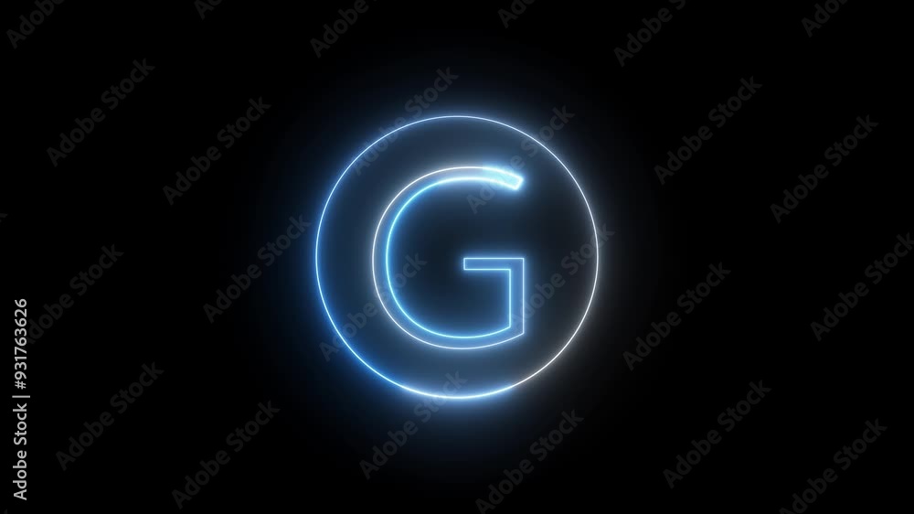 Animated Glowing Neon Alphabet Symbol. Bright Neon Light Letter, Font, Character Icon. Seamless Looping Animation on Black Background. Animated Glowing Neon Alphabet Symbol. Bright Neon Light Letter, Font, Character Icon. Seamless Looping Animation on Black Background.