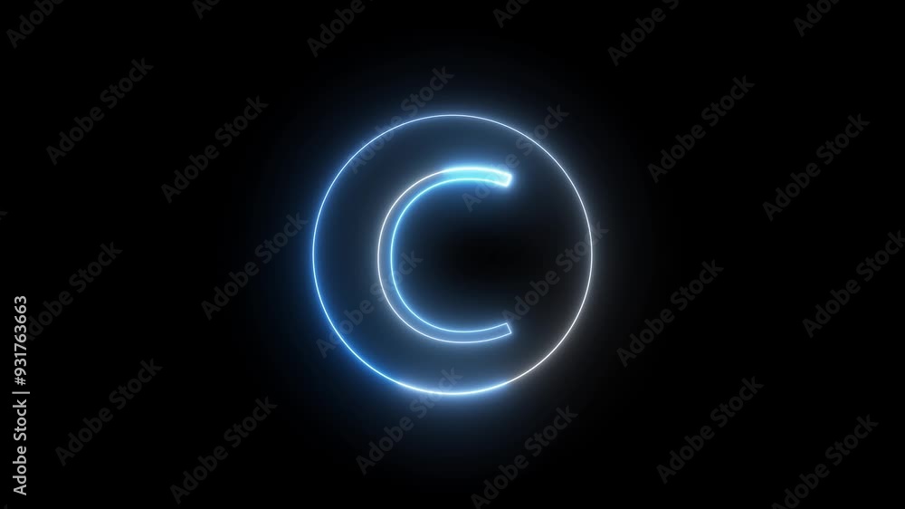 Animated Glowing Neon Alphabet Symbol. Bright Neon Light Letter, Font, Character Icon. Seamless Looping Animation on Black Background. Animated Glowing Neon Alphabet Symbol. Bright Neon Light Letter, Font, Character Icon. Seamless Looping Animation on Black Background.