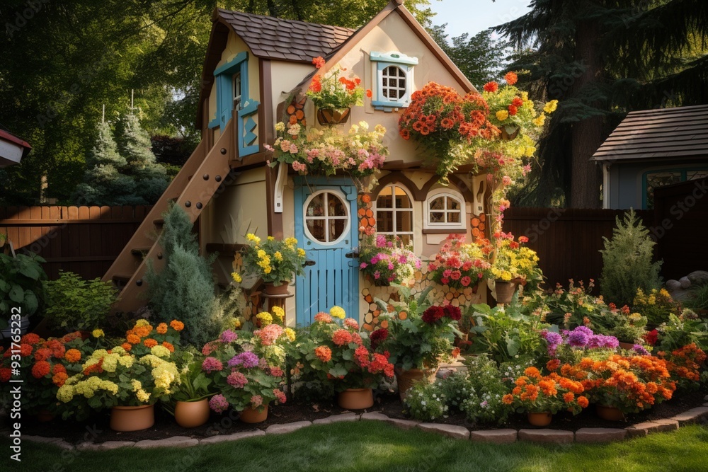 Amazing house colorful flowers garden picture Amazing house colorful flowers garden picture