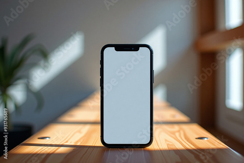 Wallpaper Mural smartphone mockup image showcasing a modern device with a blank, customizable screen, perfect for presenting app designs, mobile websites, or digital content in a clean and realistic setting Torontodigital.ca