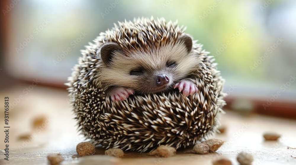 Cute Hedgehog Curled Up in a Ball Cute Hedgehog Curled Up in a Ball