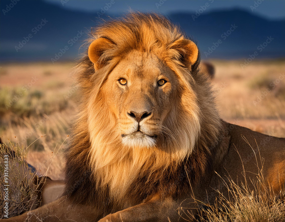 Authoritative Lion Leader Guiding Their Protective Pride with Strength and Resolve Authoritative Lion Leader Guiding Their Protective Pride with Strength and Resolve