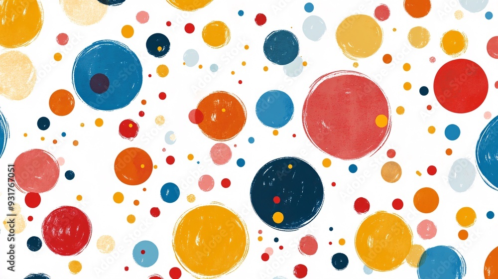 Abstract pattern of random circles in various sizes and colors on a white background Abstract pattern of random circles in various sizes and colors on a white background
