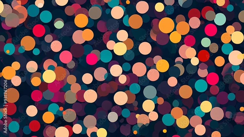 Randomly scattered circles in various hues forming an abstract background Randomly scattered circles in various hues forming an abstract background