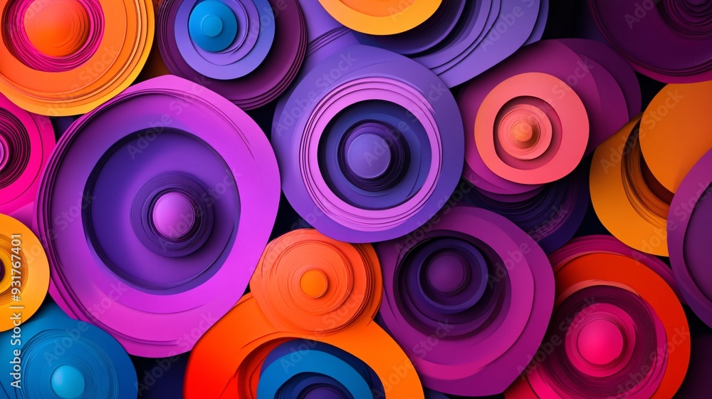Randomly layered circles creating a colorful abstract background Randomly layered circles creating a colorful abstract background