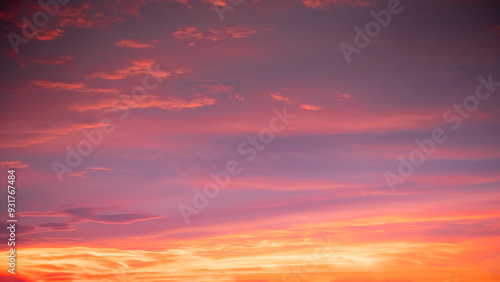 Fototapeta Naklejka Na Ścianę i Meble -  Beautiful , luxury soft gradient orange gold clouds and sunlight on the blue sky perfect for the background, take in everning,Twilight, Large size, high definition landscape photo