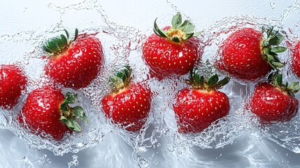 Crédence de cuisine  Strawberry fell into the water instant photo  © 汶娟 李