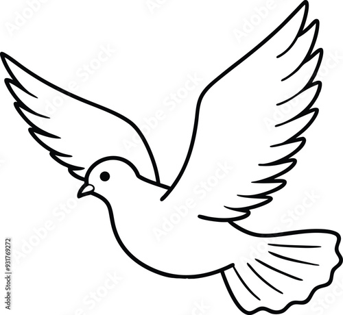 Enjoy hours of coloring fun with this simple black and white flying bird page, designed for children’s enjoyment.
