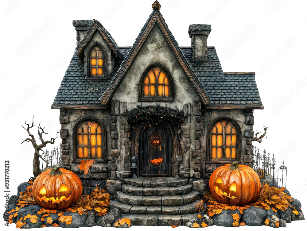 halloween spooky house isolated on transparent background halloween spooky house isolated on transparent background