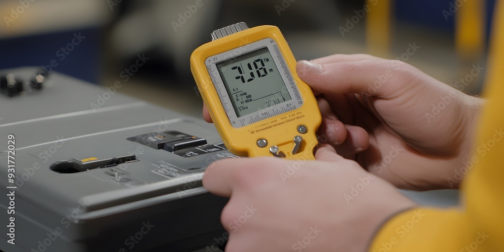 Electrician Using a Digital Multimeter for Electrical Work Electrician Using a Digital Multimeter for Electrical Work
