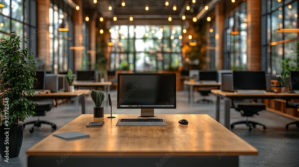 Cutting-Edge Workspace. Modern office featuring an array of innovative tech gadgets concept Cutting-Edge Workspace. Modern office featuring an array of innovative tech gadgets concept