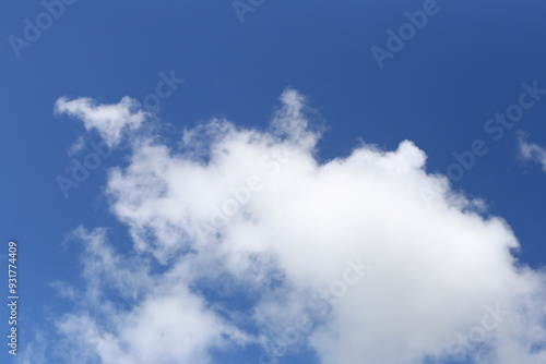 Blue sky with white clouds in the daytime background.