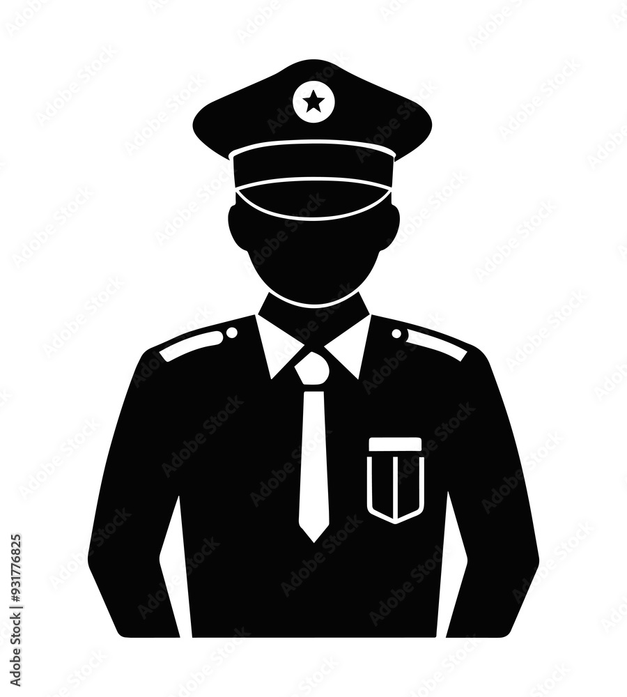 police officer silhouette vector illustration police officer silhouette vector illustration