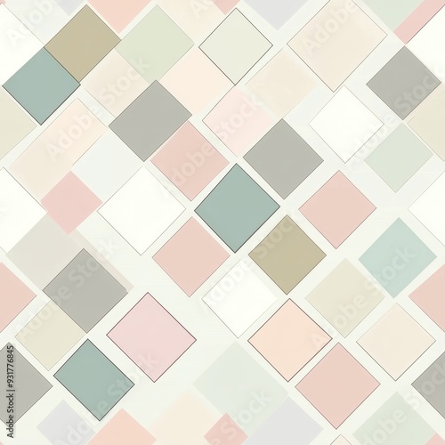Abstract Geometric Seamless Pattern in Soft Colors