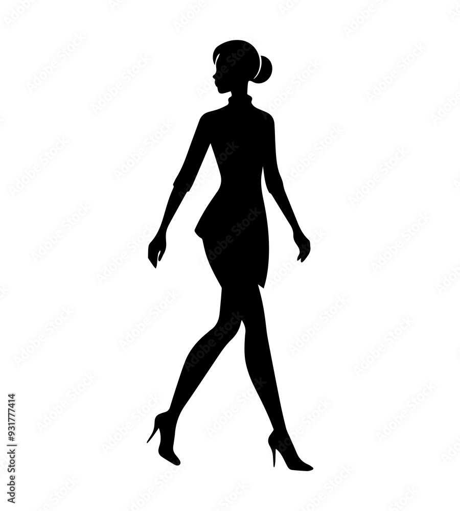 Vector silhouettes of a women walking Vector silhouettes of a women walking