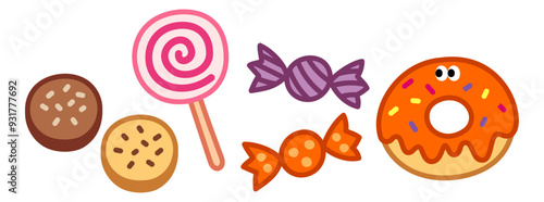 ハロウィンのかわいいお菓子イラスト