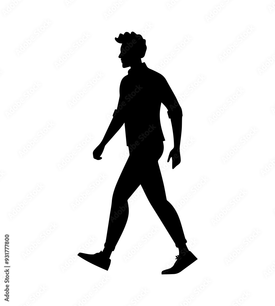 Vector silhouettes of a men walking Vector silhouettes of a men walking