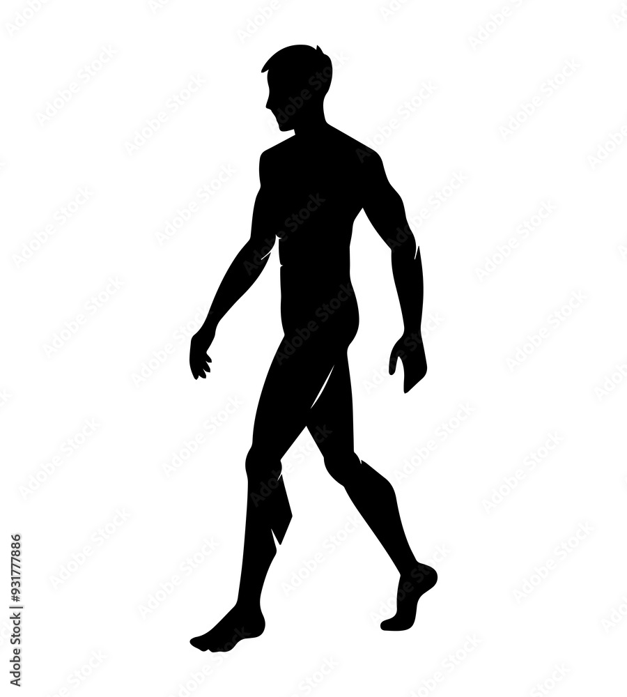 Vector silhouettes of a men walking Vector silhouettes of a men walking
