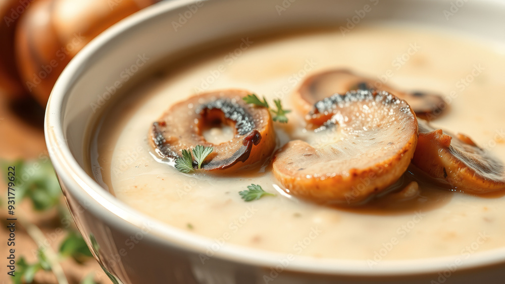 Creamy Mushroom Soup with Fresh Parsley Creamy Mushroom Soup with Fresh Parsley