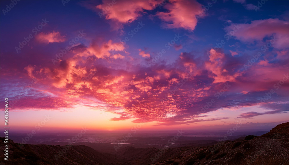Gorgeous sunset with a mesmerizing pink-hued sky and pristine clouds. Gorgeous sunset with a mesmerizing pink-hued sky and pristine clouds.