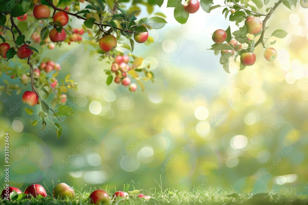 apple orchard, apple harvest, blurred focus, bokeh apple orchard, apple harvest, blurred focus, bokeh