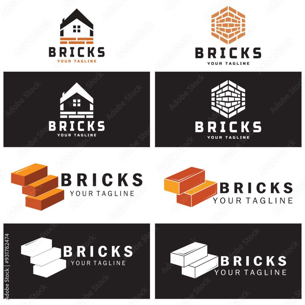 creative brick logo designs for buildings, architectural buildings, civil engineering, building materials shops creative brick logo designs for buildings, architectural buildings, civil engineering, building materials shops