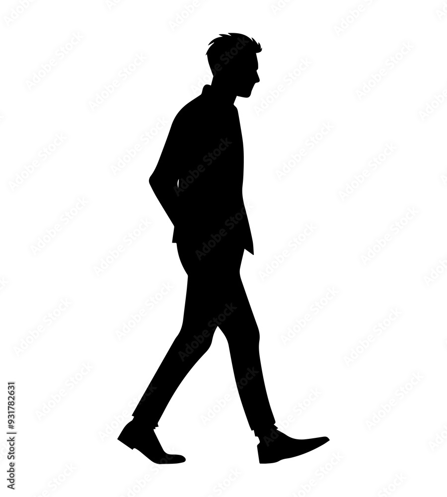 Vector silhouettes of a men walking Vector silhouettes of a men walking