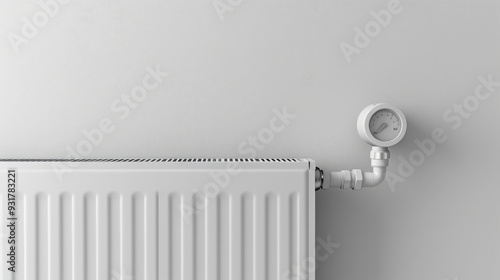 Wallpaper Mural Close-up of an electric heater radiator with thermostat against a white wall in a minimalist interior Torontodigital.ca