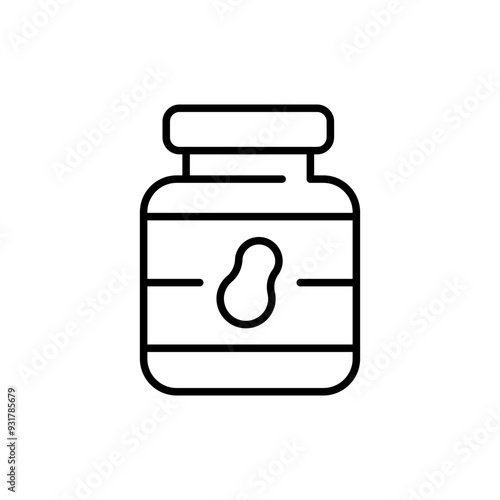Peanut butter outline icons, minimalist vector illustration ,simple transparent graphic element .Isolated on white background