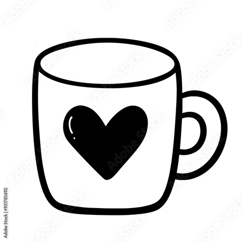 Mug cup of coffee outline 