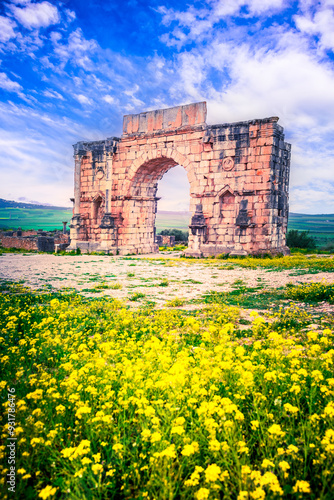 Volubilis, Morocco. Ancient city, Roman Empire province of Mauretania.