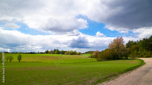 Offroad in Kashubia - typical landscape of Kashubian Region, Poland.