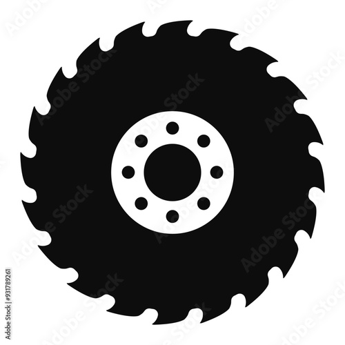 Obraz na płótnie Sharp miter saw blade icon, cutting symbol w salonie