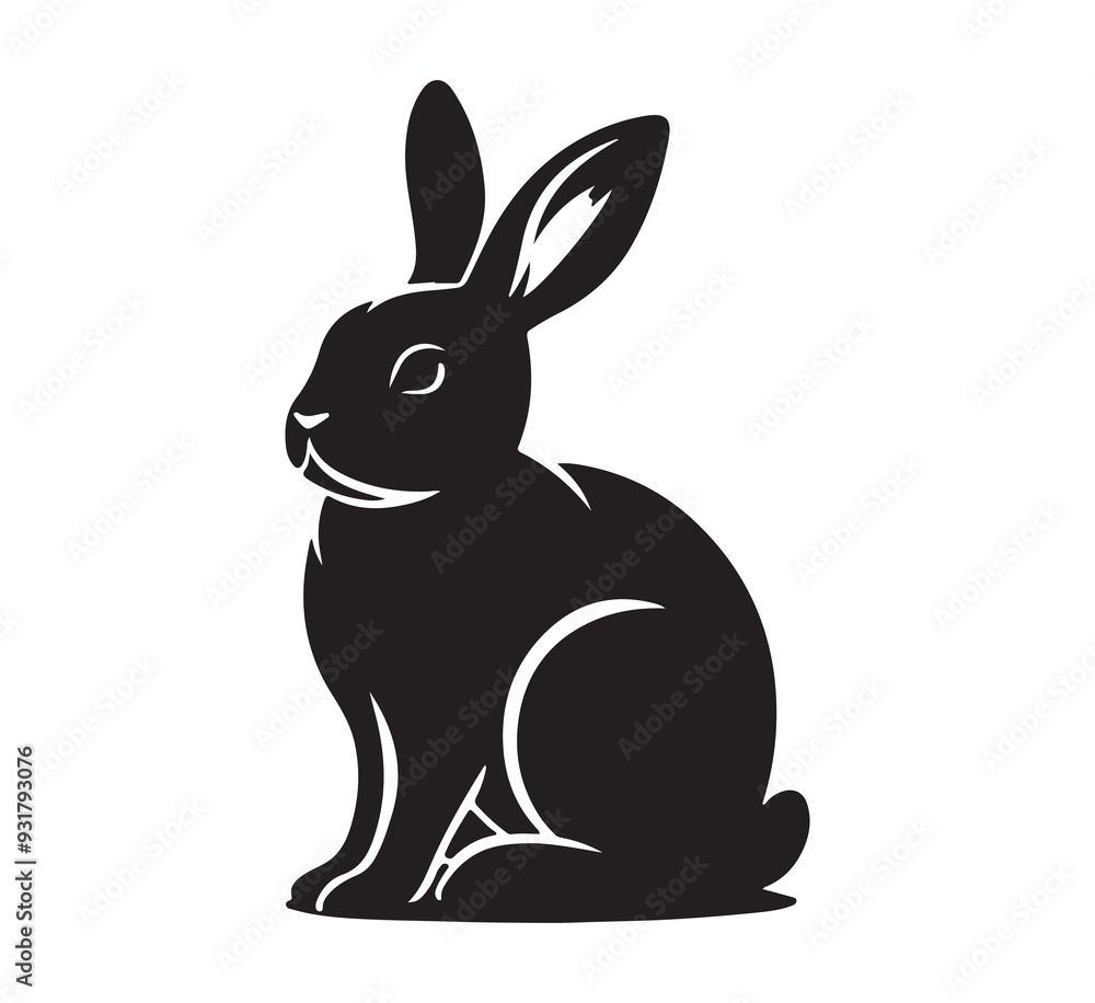 Obraz premium white rabbit on black background