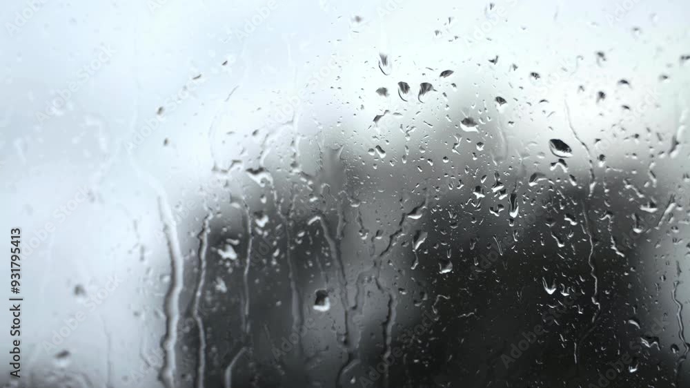 Rain Drops on Window with Blur Background Rain Drops on Window with Blur Background