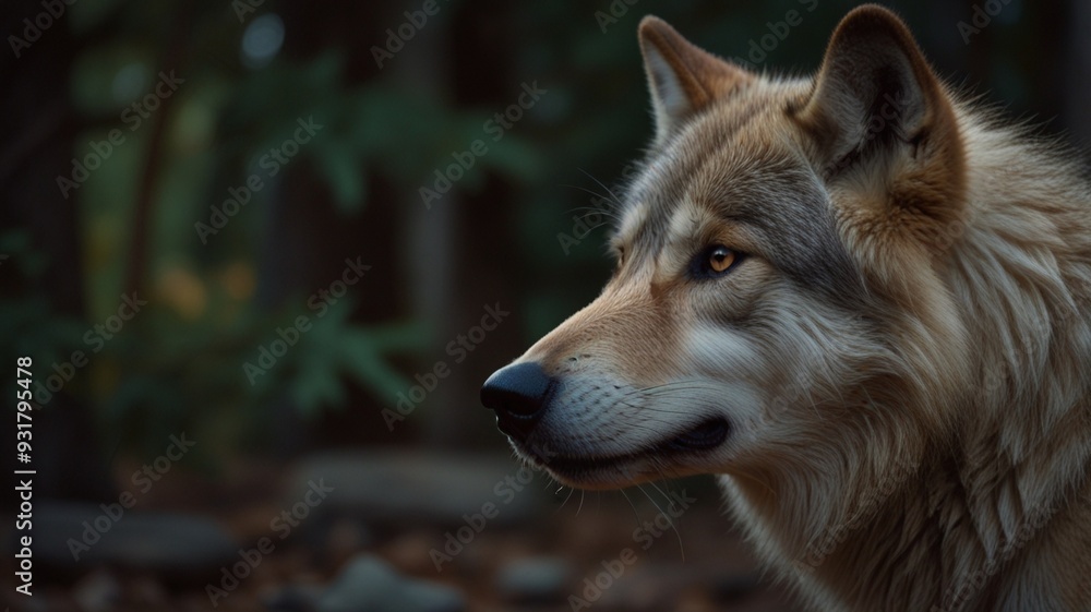 Fototapeta premium a wolf that is looking at the camera
