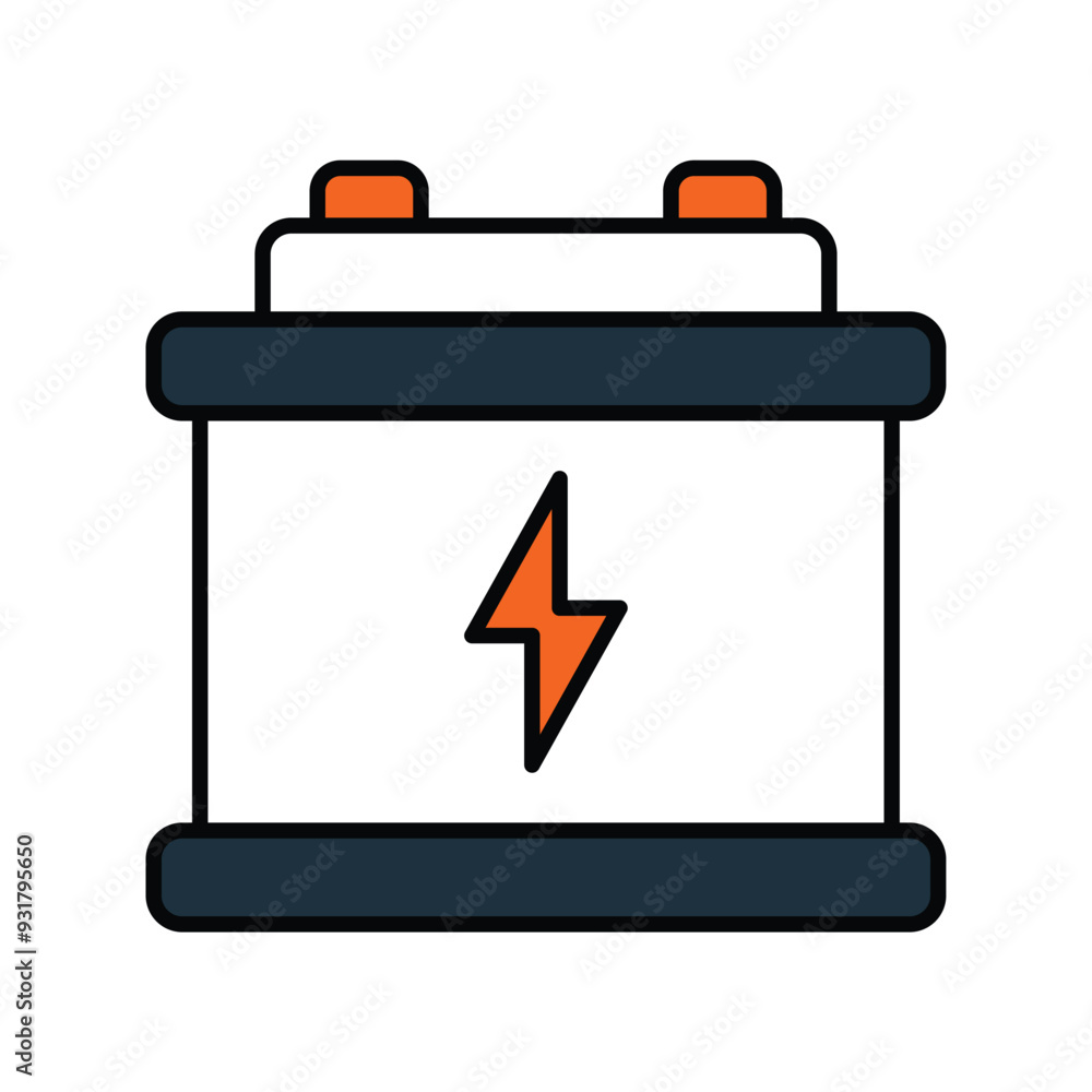 car battery color line icon with white background vector stock illustration car battery color line icon with white background vector stock illustration