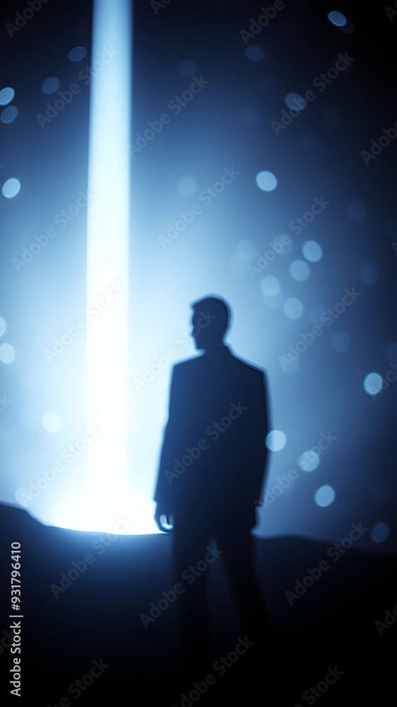 silhouette of a man in a spotlight silhouette of a man in a spotlight