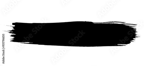 Black brush stroke label banner