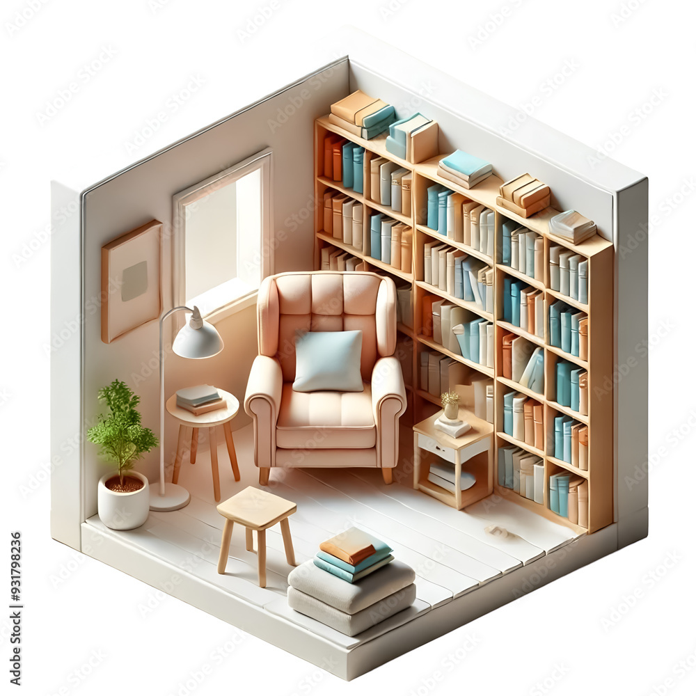 Reading corner clipart with a comfy chair and books. Reading corner clipart with a comfy chair and books.