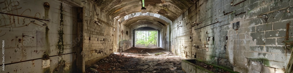 Military tourism at an abandoned World War II-era bunker. Military tourism at an abandoned World War II-era bunker.